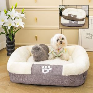 DO Autumn and Winter New Plush <strong>Pet</strong> <strong>Bed</strong> Mat PP Cotton Filling Antiskid Bottom Design Dogs and Cats Mat Square <strong>Pet</strong> Products <strong>Bed</strong> - Product Image 1