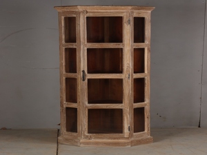 Vitrina Moderna Hecha a Mano, Ecológica, de Madera Sólida para Sala de Estar, Armario con Amplio Espacio de Almacenamiento y Exhibición Decorativa de Vidrio - Product Image 4