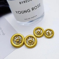 Petits boutons plats en alliage de zinc, motif cœur creux, pour manteaux, pulls, tricot écologique en tweed