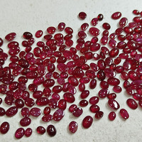 Pierre précieuse naturelle rubis rouge, taille ovale, pour la fabrication de bijoux