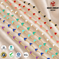 Acier inoxydable plaqué or PVD 18 carats en forme de papillon, en forme de cœur, trèfle à quatre feuilles - le dernier produit tendance le plus vendu