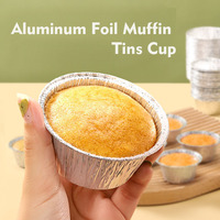Mini-gobelet en aluminium de 115 ml, récipient jetable pour la cuisson, idéal pour les tartes aux œufs, les muffins, les cupcakes, les desserts et les pâtisseries, emballage alimentaire recyclable.