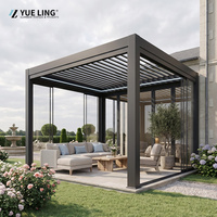 Pergola en aluminium à toit à lamelles sur mesure pour les constructeurs et les entrepreneurs, idéale pour les villas et les cours, protection contre le vent