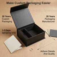 Boîte de style livre magnétique noire mate personnalisée avec insert en EVA à double compartiment pour l'emballage de produits de luxe en cadeau