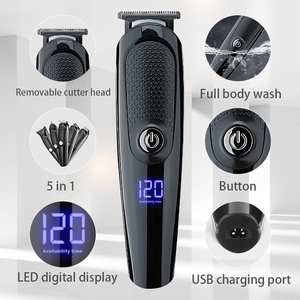 Cortadora de Pelo Profesional 5 en 1 para Hombre, Inalámbrica, para Barba, Nariz, Orejas y Cuerpo, Recargable, Impermeable, USB - Product Image 3