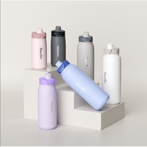 Stainless Steel Insulated Water <b>Bottle</b> 304 Steel Hidden Handle Travel <b>Thermos</b> - Product Image 1