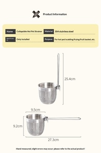WELAND Écumoire pour fondue chinoise en acier inoxydable 304, réglable, pour faire bouillir du bœuf, des légumes, des vermicelles, des nouilles, détachable - Product Image 6