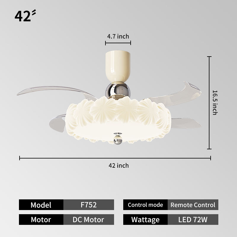 42IN-White-Flower-Ceiling Mount