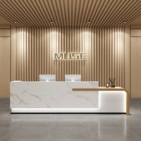 Comptoir d'Accueil Contemporain et Élégant pour Salon de Beauté, Hôtel ou Entreprise – Banque d'Accueil Brillante avec Éclairage LED