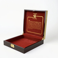 Caja de Perfume de Madera Reutilizable con Estampado de Lámina Dorada Noble para Arabia