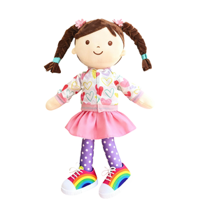 Muñeca de Trapo de Peluche de 35 cm, Diseño Personalizado, Serie Fantasía, para Niñas, con <span class=keywords><strong>Abrigo</strong></span> Rosa de Corazones y Zapatos Arcoíris, 100% PP - Product Image 2