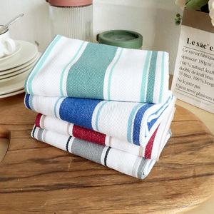 ผ้าเช็ดครัวลายทางย้อมเส้นด้าย ผ้าฝ้าย 100% รูปทรงสี่เหลี่ยมผืนผ้า สำหรับใช้ในบ้าน ซักเครื่องได้ - Product Image 4