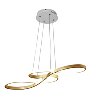 Luminaires suspendus Zeal Lighting, design minimaliste nordique, en fer, anneau linéaire incurvé, pour restaurant, cuisine