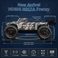 HOSHI N517A Frenzy 1/12 4WD Camion RC Brushless RTR 70km/h Moteur 3650 2.4G Voiture Tout-Terrain Télécommandée Jouets Voiture RC Étanche