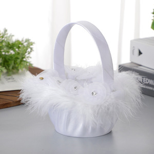 Panier de demoiselle d'honneur en soie et dentelle, élégant, vintage, de luxe, détachable, nouvelle arrivée, professionnel, portable, petit, vente en gros - Product Image 3