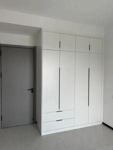 Ensemble de chambre à coucher moderne multifonctionnel en bois, armoire de chambre blanche avec portes, placard, meubles d'appartement avec vitrine - Product Image 4