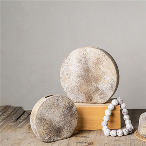 <span class=keywords><strong>Vase</strong></span> à fleurs rond rétro en terre cuite ornements minimalistes décor à la maison Table intérieure salon Vases décoratifs en céramique - Product Image 3