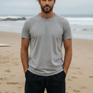 T-shirts unisexes en coton de haute qualité en gros, poids lourd, col rond, taille plus, t-shirts simples pour hommes - Product Image 4