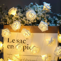 Lampu LED Bunga Mawar Romantis, Lampu Dekorasi Hangat untuk Dekorasi Rumah, Pernikahan, Liburan, dan Hari Valentine