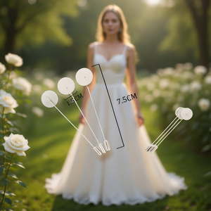 Set di 3 forcine per capelli da sposa Ilan, 7,5 cm, bianche, per decorazioni per capelli da matrimonio - Product Image 3