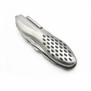 Navaja de bolsillo 11 en 1 con hoja de acero inoxidable en forma de cacahuete (3CR13) para supervivencia y camping DIY grado OEM personalizable - Product Image 4