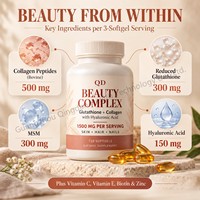 Complément Beauté Complexe 1500mg OEM ODM, Gélules de Glutathion et Collagène avec Acide Hyaluronique pour Peau, Cheveux et Ongles