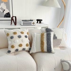 <span class=keywords><strong>Housse</strong></span> <span class=keywords><strong>de</strong></span> <span class=keywords><strong>coussin</strong></span> bohème en coton et <span class=keywords><strong>lin</strong></span> avec pompons pour canapé, salon, maison et décoration, pour dossier <span class=keywords><strong>de</strong></span> lit - Product Image 2