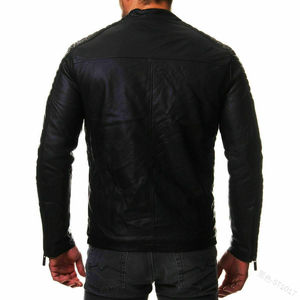 Offre Spéciale décontracté mode hommes vestes en <span class=keywords><strong>cuir</strong></span> pour motard en détresse <span class=keywords><strong>moto</strong></span> Faux Slim surdimensionné veste en <span class=keywords><strong>cuir</strong></span> pour hommes - Product Image 3