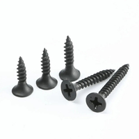 Vis pour cloison sèche Tête plate à tête fraisée Vis autotaraudeuse noire Acier au carbone Phillips Vis d'usinage du bois