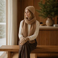 Accessoires en cachemire tricotés en gros : ensemble de chapeaux, gants et écharpes pour les boutiques de style de vie