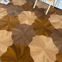 Parquet en bois d'ingénierie chêne naturel 15 mm pour intérieur, revêtement de sol fantaisie Lotus, dalles de bois dur, placages, pose facile à clipser pour salon