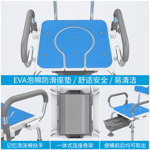 Zenith Safe <b>Commode</b> <b>Chair</b> Aluminum Alloy 250 Kg Capacity For Elderly Bathroom Safety Equipment - Product Image 4