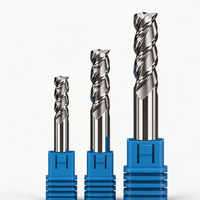 Fraise à queue en carbure de tungstène HRC55 non revêtue, finition aluminium brillant, outil CNC antiadhésif