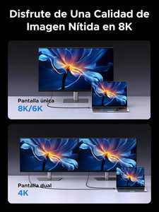 Cable USB C a USB C UGREEN, USB4 GEN3, 240W, Carcasa de Aluminio, Modelo Trenzado, Gris Cielo Oscuro, 8K 60Hz - Product Image 3