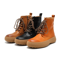Bottines en daim vintage pour femmes, talon haut, lacets, semelle en caoutchouc pour l'hiver