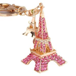 Hàn Quốc Phiên Bản Sáng Tạo Rhinestone Paris <span class=keywords><strong>Eiffel</strong></span> Tháp 3D Kẽm Hợp Kim Kim Loại Carabiner Keychain Của Phụ Nữ Túi Mặt Dây Chuyền Vòng Quà Tặng - Product Image 5