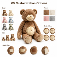 Boneka Beruang Custom Langsung dari Pabrik, Berdasarkan Desain OEM ODM, Boneka Karakter Isi Dakron untuk Merek IP Asli
