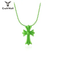 Collier religieux chrétien en PVC coloré (vert, rose, bleu) pour femme – Collection 2022 à prix réduit, vente chaude à l'international