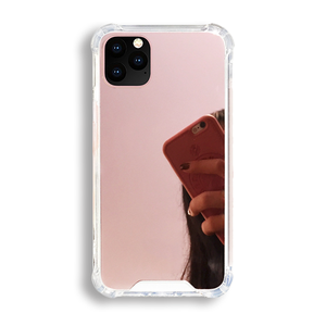 Cassa del telefono dello specchio <span class=keywords><strong>per</strong></span> il trucco delle <span class=keywords><strong>signore</strong></span> <span class=keywords><strong>per</strong></span> iPhone X Xs Xr 7 8 Plus 14 15 16 17 custodia <span class=keywords><strong>per</strong></span> cellulare placcatura argentata con effetto specchio - Product Image 1