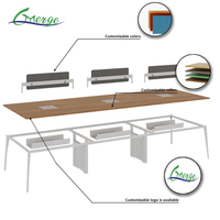 Bureau de travail en forme de L moderne, poste de travail pour le personnel, table de travail, design de bureau, poste de travail pour 6 personnes