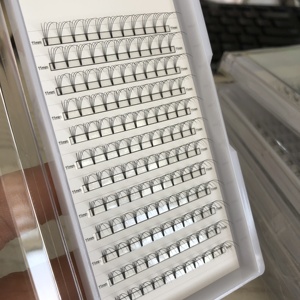 Extensions de faux cils ventilateurs préfabriqués 0.1mm 132 ventilateurs plus foncés noir Base courte 4D 5D Ultra vitesse Pro fait cils de ventilateur - Product Image 2
