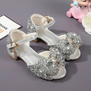 Princess <b>Sandals</b> with Rhinestones for Girls Anti-Slip Soft Sole Shoes Crystal Little Princess Shoes for Little & Middle Kids - Product Image 1