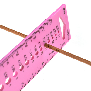 INCH cm Ruler <strong>UK</strong> US Canada Sizes Plastic <strong>Knitting</strong> Needle Gauge Circle Geometric Template Ruler Student Measure Tool, Pink - Product Image 2