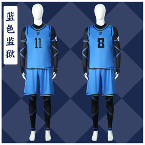 Maillot de football <span class=keywords><strong>Blue</strong></span> <span class=keywords><strong>Lock</strong></span>, vêtements de sport, <span class=keywords><strong>anime</strong></span>, costume de cosplay Isagi Yoichi, Hyoma Chigiri, Meguru Bachira, combinaisons, gilets, shorts - Product Image 2