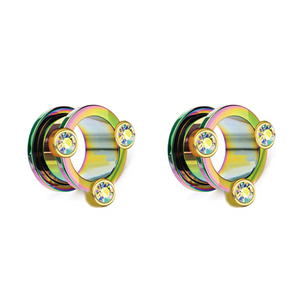 Echte Stein <span class=keywords><strong>Custom</strong></span> Piercing 316L Edelstahl Entferner Reiniger baumeln Ohrring für Mann mit Messgerät Ohr stöpsel - Product Image 2