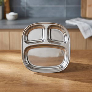 Plateau en acier inoxydable, conteneur à 3 compartiments - Product Image 3