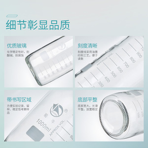 Botella de Reactivo de Boca Ancha Shuniu GL80 de 1000 ml con Área para Escribir, para Uso en Laboratorio - Product Image 1