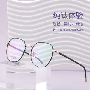 กรอบแว่นตาไทเทเนียมบริสุทธิ์ทรงแปดเหลี่ยมเต็มกรอบน้ำหนักเบาเลนส์เรซิ่นสำหรับทุกเพศเซินเจิ้น 906 - Product Image 1