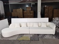 Canapé d'angle modulaire en tissu polaire blanc, design européen moderne, pour salon, centre commercial et hôtel, mobilier de maison