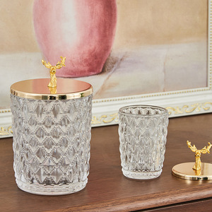 Boîte de rangement décorative en verre de cristal avec tête de <span class=keywords><strong>cerf</strong></span> en <span class=keywords><strong>métal</strong></span> de haute qualité, rangement créatif pour salon, <span class=keywords><strong>décoration</strong></span> de sucre - Product Image 3